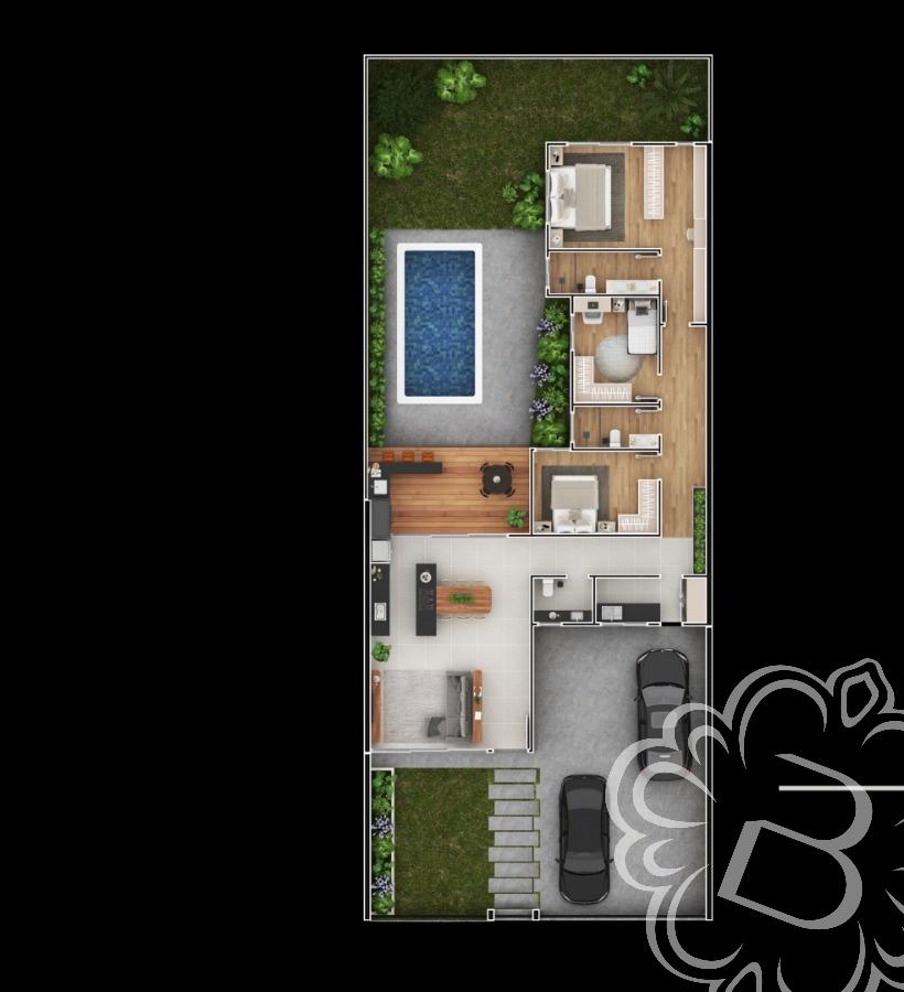 Casa térrea com piscina